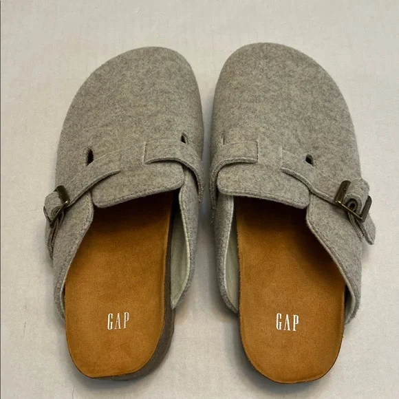 GAP WOMENS HEATHER GRAY FELT CLOGS WITH BUCKLE SIZE 7 - Picture 3 of 10